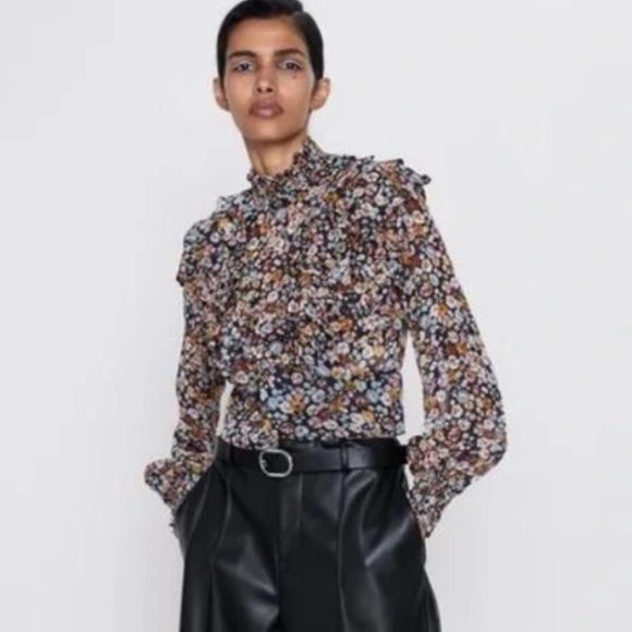 Zara Tops - Zara Multicolor Floral Blouse